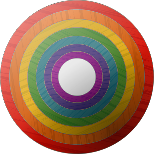 SVG Vector clip art of rainbow button with wooden texture