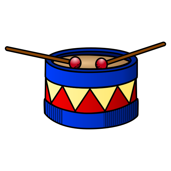 SVG Vector clip art of red and blue drum