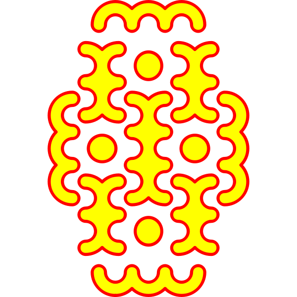 SVG Vector clip art of red and yellow curves pattern