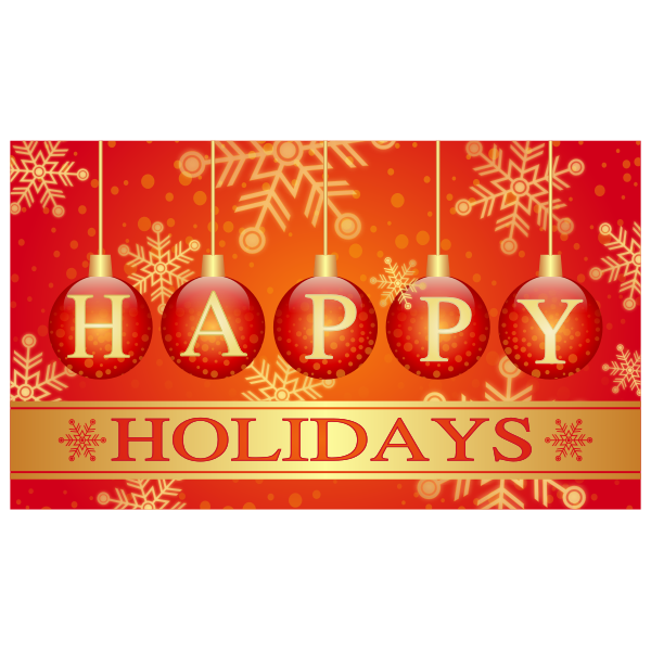 SVG Vector clip art of red design Happy Holidays card