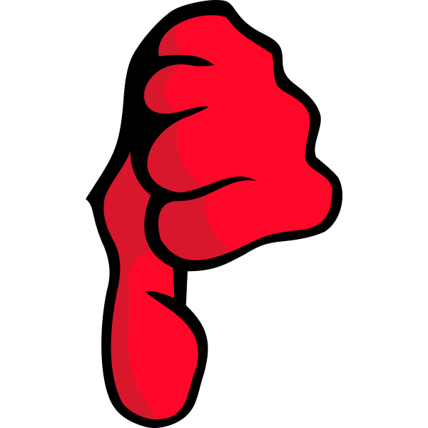 SVG Vector clip art of red fist thumbs down