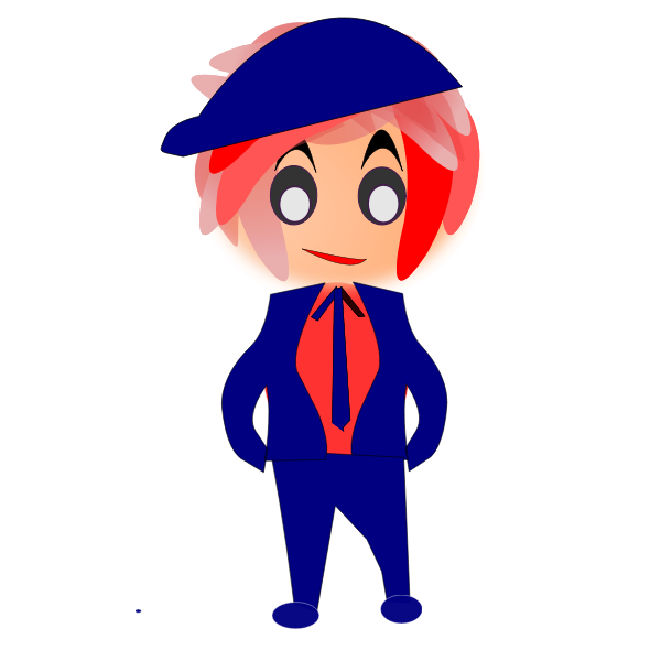 SVG Vector clip art of red haired boy in suit