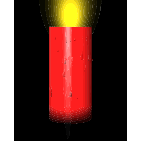 SVG Vector clip art of red lighted candle