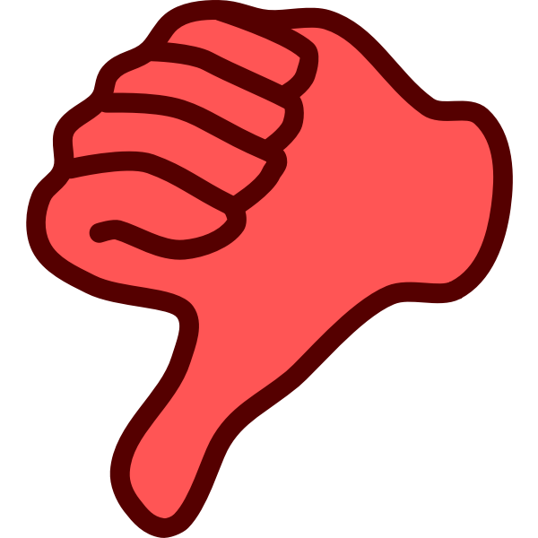 SVG Vector clip art of red thumbs down hand