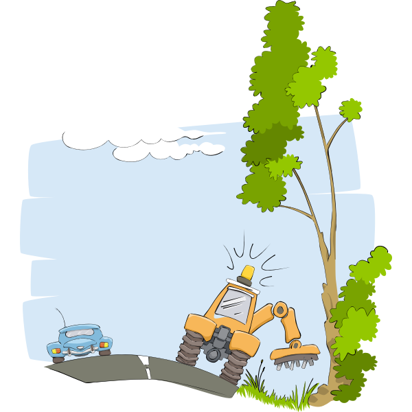 SVG Vector clip art of road maintenance plant cutting