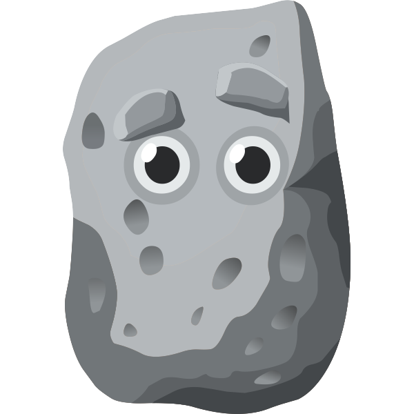 SVG Vector clip art of rock with human eyes
