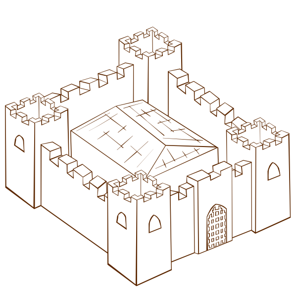 SVG Vector clip art of role play game map icon for a fortress
