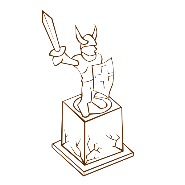 SVG Vector clip art of role play game map icon for a statue