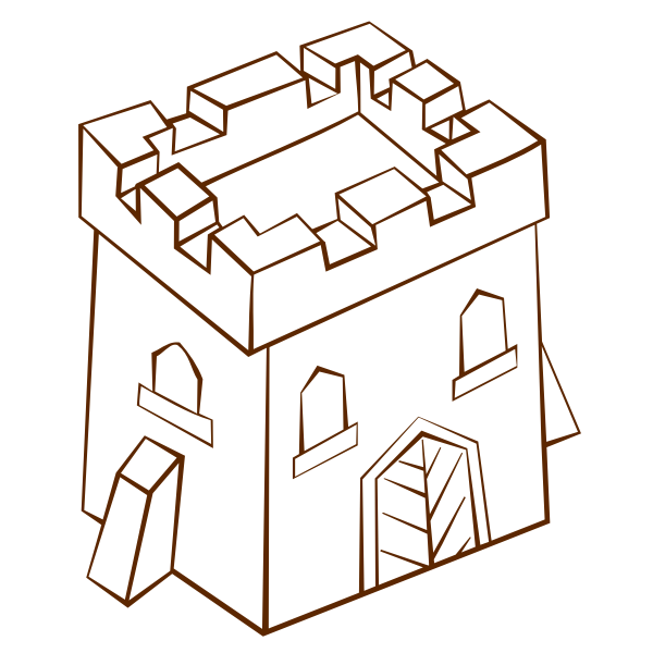 SVG Vector clip art of role play game map icon for a tower square