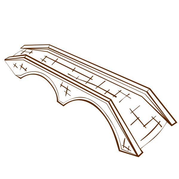 SVG Vector clip art of role play game map icon for a two-arch stone bridge