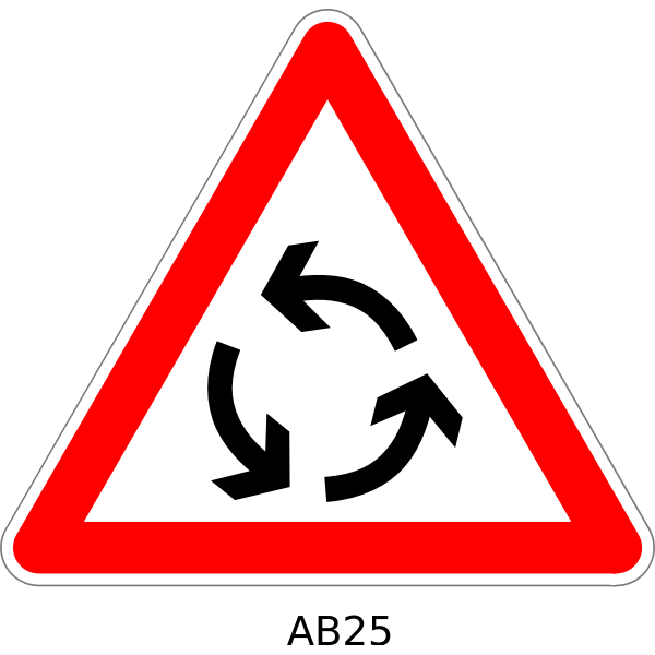 SVG Vector clip art of roundabout traffic warning sign