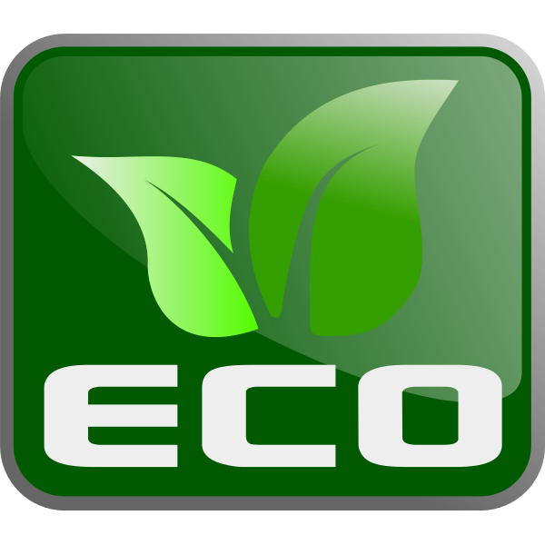 SVG Vector clip art of rounded square green eco symbol