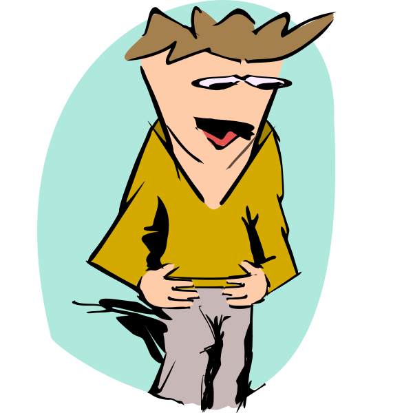 SVG Vector clip art of sad looking man with wild hair