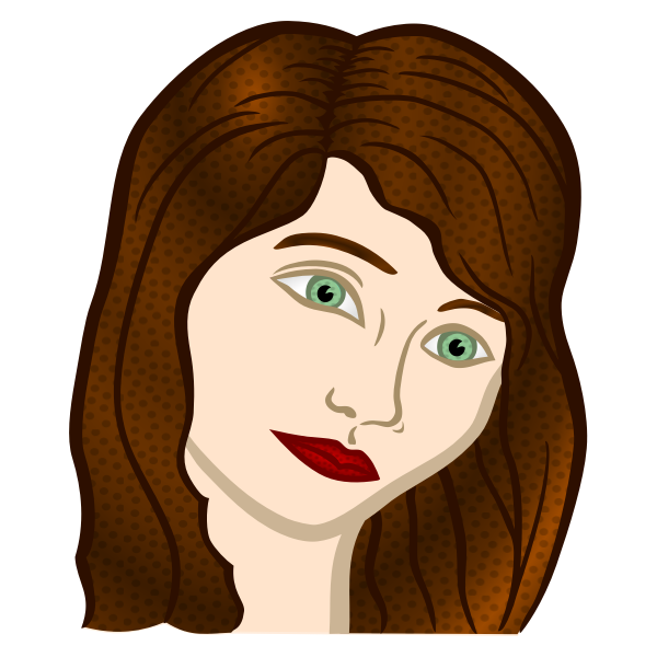 SVG Vector clip art of sad woman039s face incolor