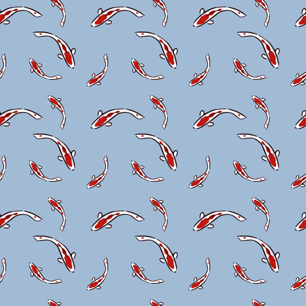 SVG Vector clip art of seamless pattern of carp