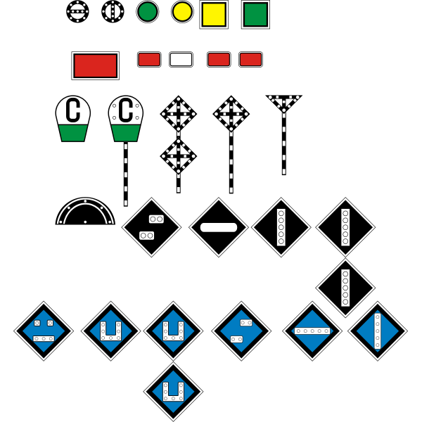 SVG Vector clip art of selection of Russian railways signs