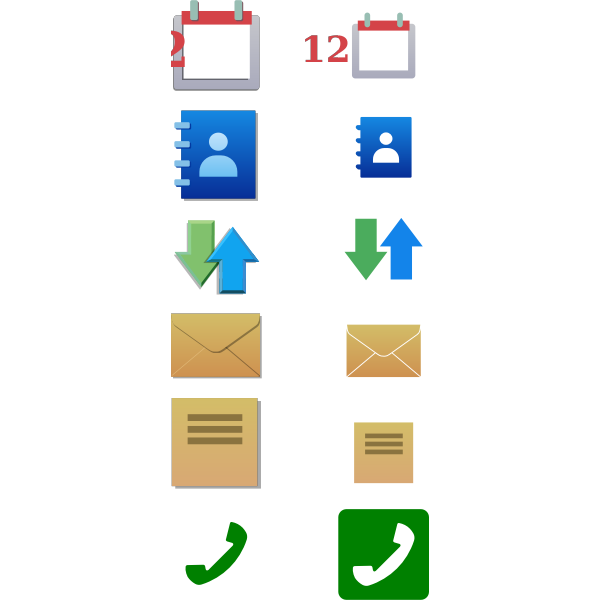SVG Vector clip art of set of business calendar icons