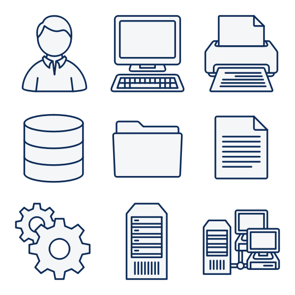 SVG Vector clip art of set of computer network diagram icons