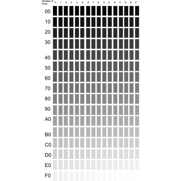 SVG Vector clip art of shades of grey palette