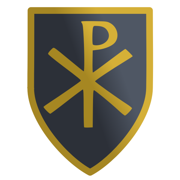 SVG Vector clip art of shield with the christian labarum sign