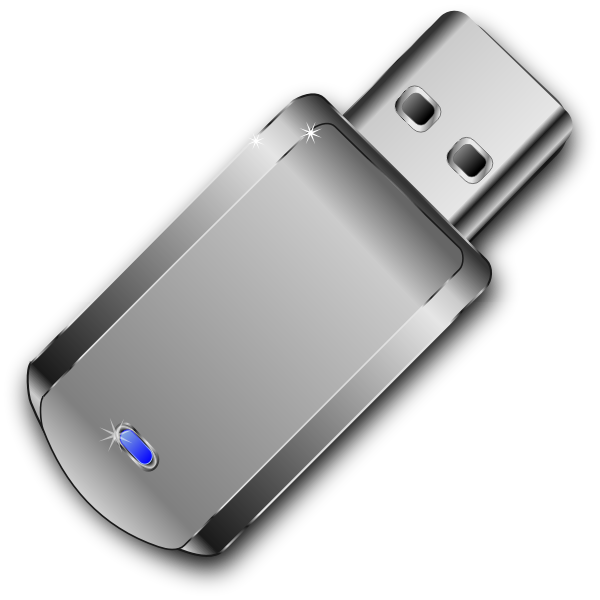 SVG Vector clip art of shiny grey USB stick