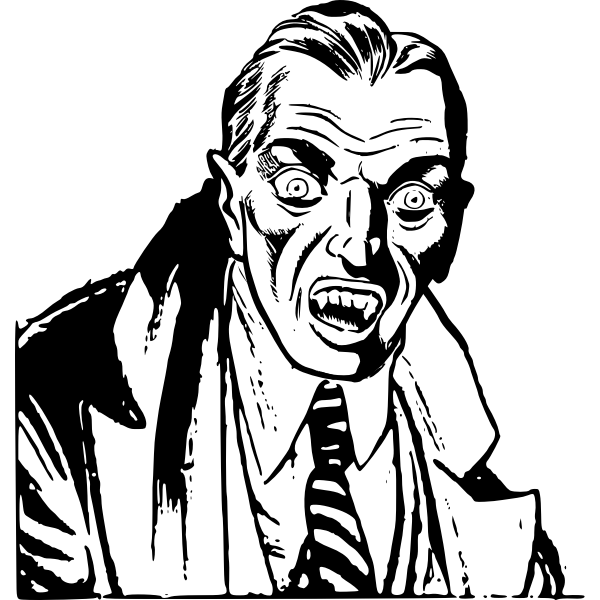 SVG Vector clip art of shouting vampire guy