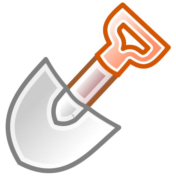 SVG Vector clip art of shovel with red handle
