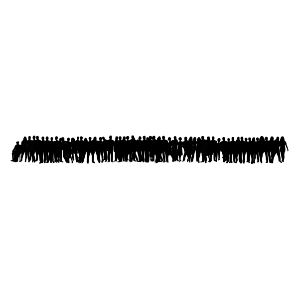 SVG Vector clip art of silhouette of people standing in distance