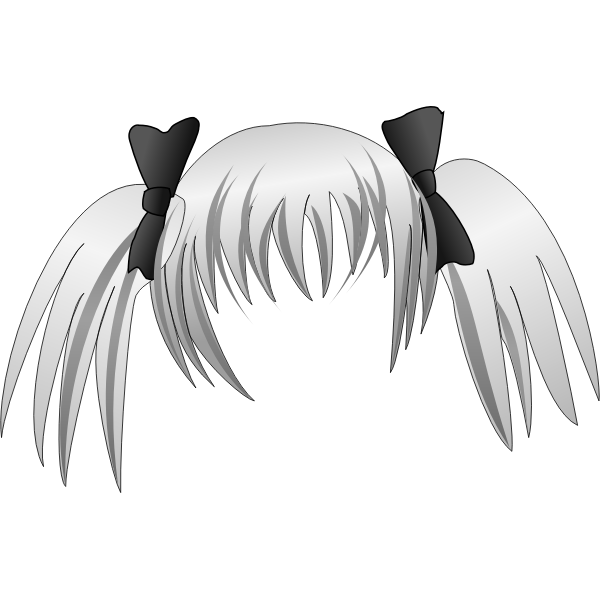 SVG Vector clip art of silver hair for child figure