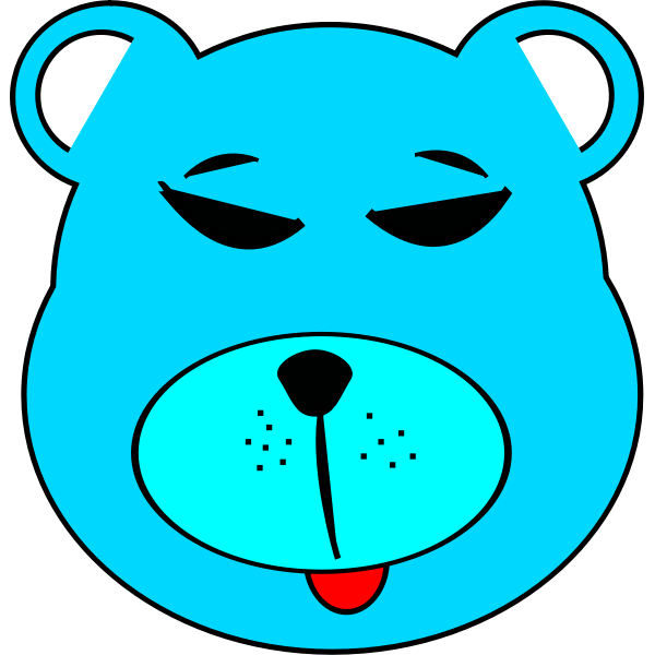 SVG Vector clip art of simple blue bear face