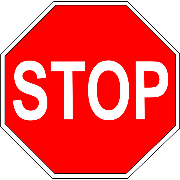 SVG Vector clip art of simple red stop roadsign