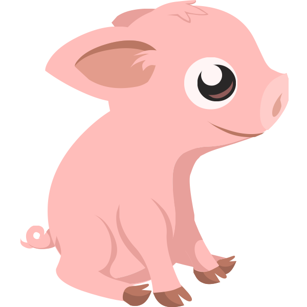 SVG Vector clip art of sitting piglet
