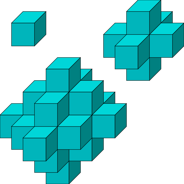 SVG Vector clip art of slightly skewed turquoise cubes
