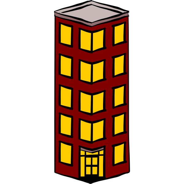 SVG Vector clip art of slim detached tower block