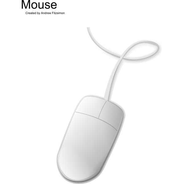 SVG Vector clip art of slim white PC mouse