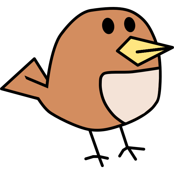 SVG Vector clip art of small brown tweeting bird