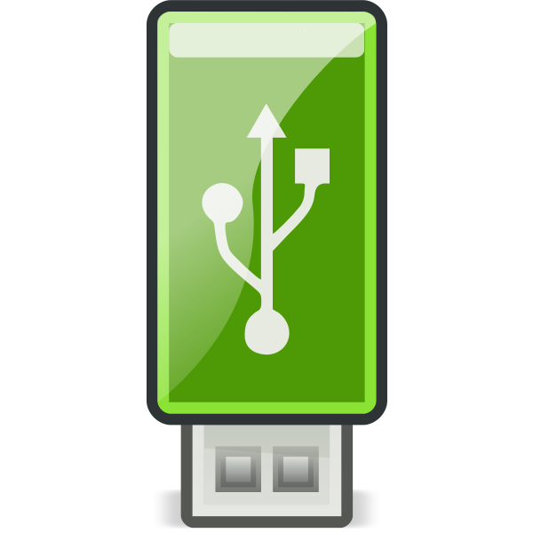 SVG Vector clip art of small green USB stick