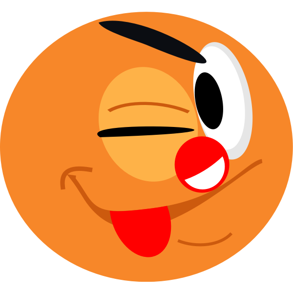 SVG Vector clip art of smiley clown winking