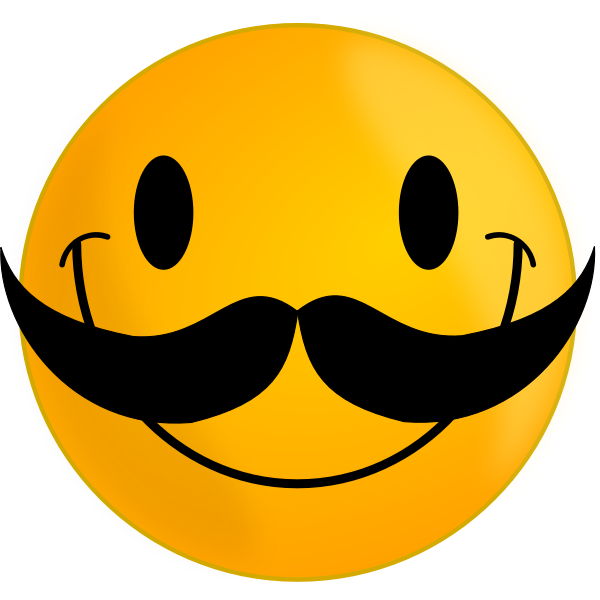 SVG Vector clip art of smiley with big mustache