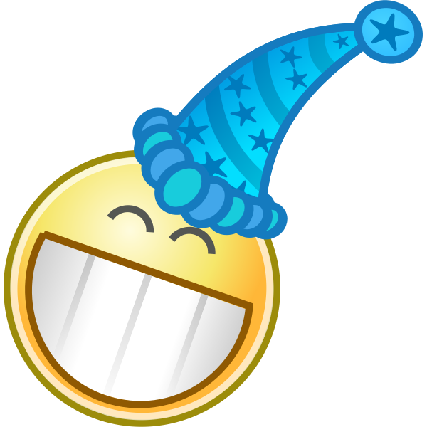 SVG Vector clip art of smiley with party cap