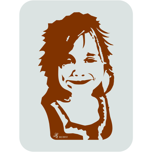 SVG Vector clip art of smiling girl with spiky hair