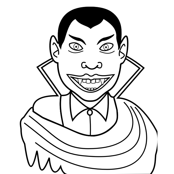 SVG Vector clip art of smiling vampire guy
