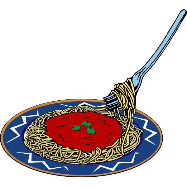 SVG Vector clip art of spaghetti and sauce serving