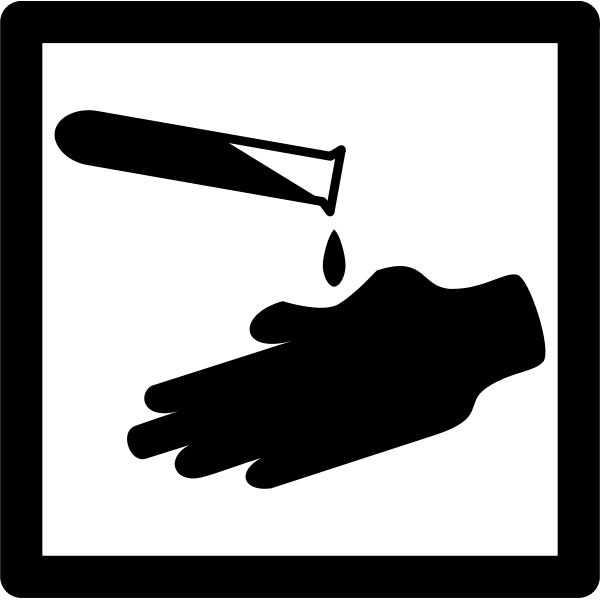 SVG Vector clip art of square acid burns warning sign