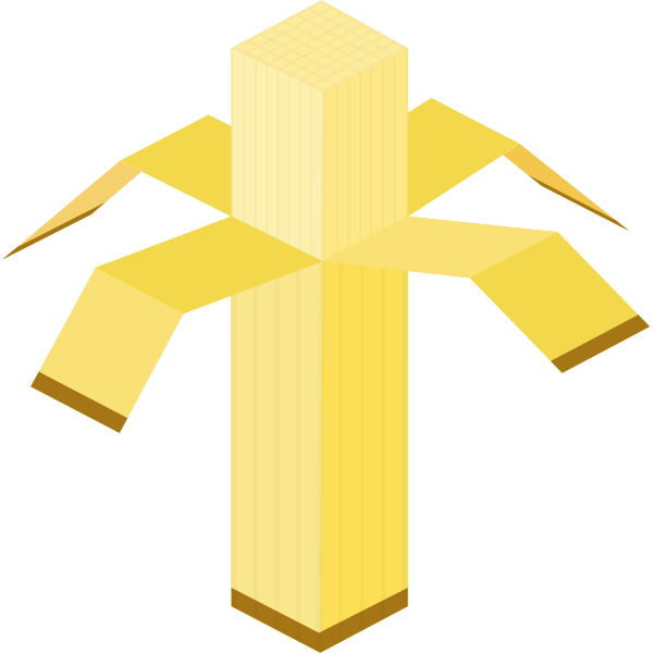 SVG Vector clip art of square peeled banana