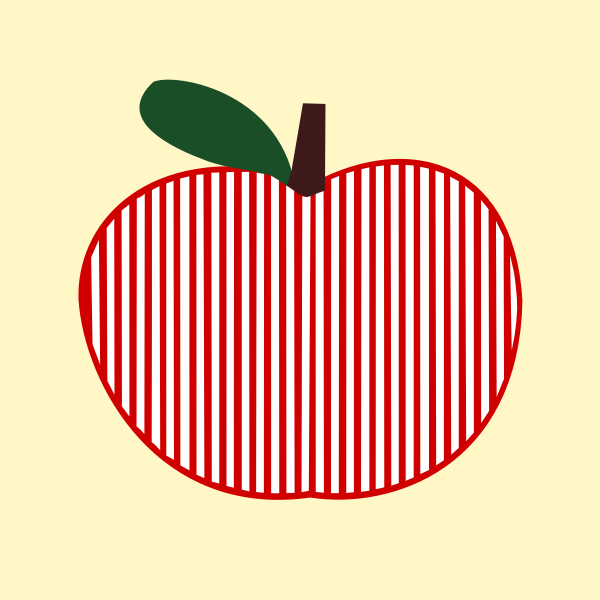 SVG Vector clip art of striped symmetrical apple