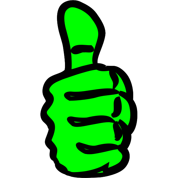 SVG Vector clip art of strong green hand thumbs up