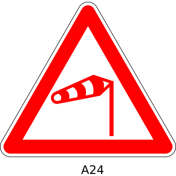SVG Vector clip art of strong winds triangular road sign