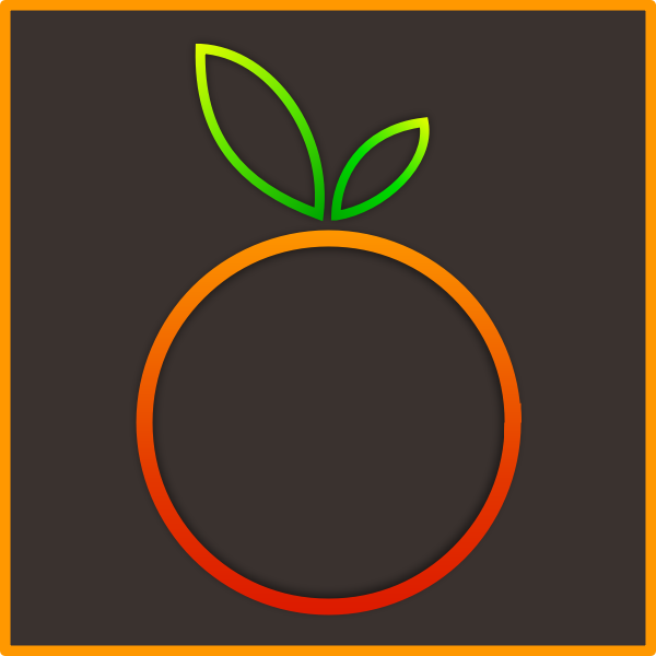 SVG Vector clip art of styilzed apple in square