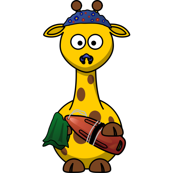 SVG Vector clip art of swimmer giraffe
